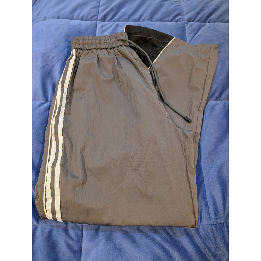 Aelfric Eden Track Pants Mens Large Gray Striped Wide Leg Streetwear